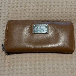 Michael Kors Tan Leather Accessory with Silver Plate